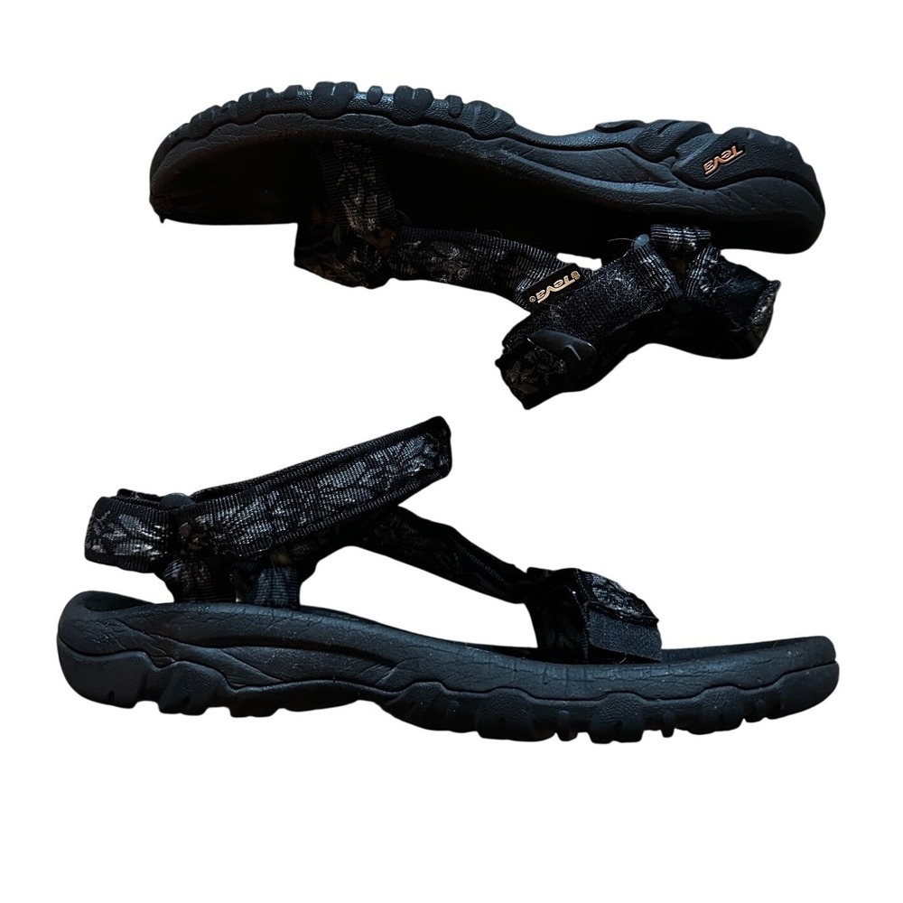 Teva Black Grey Patterned Tirra Sport Sandals Women's 8